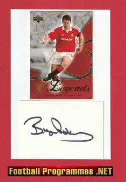 Manchester United Bryan Robson Autograph Signed Man Utd 90’s