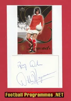 Manchester United Willie Morgan Autograph Signed Man Utd 70's