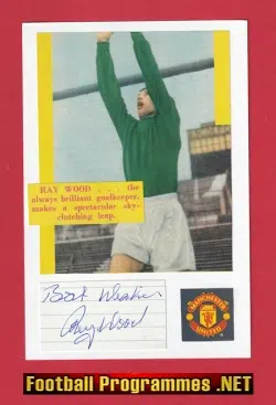 Manchester United Ray Wood Autograph Signed Man Utd 50's