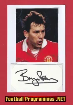 Manchester United Bryan Robson Autograph Signed Man Utd Captain