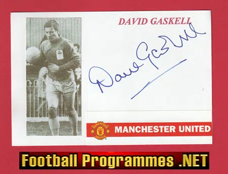 Manchester United David Gaskell Autograph Signed Man Utd 60s