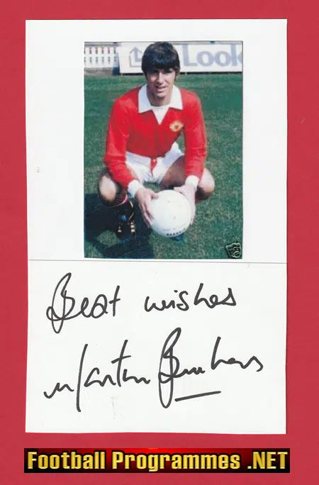 Manchester United Martin Buchan Autograph Signed Man Utd 1980's