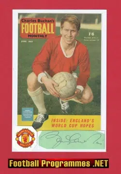 Manchester United Bobby Charlton Autograph Signed Man Utd 70's