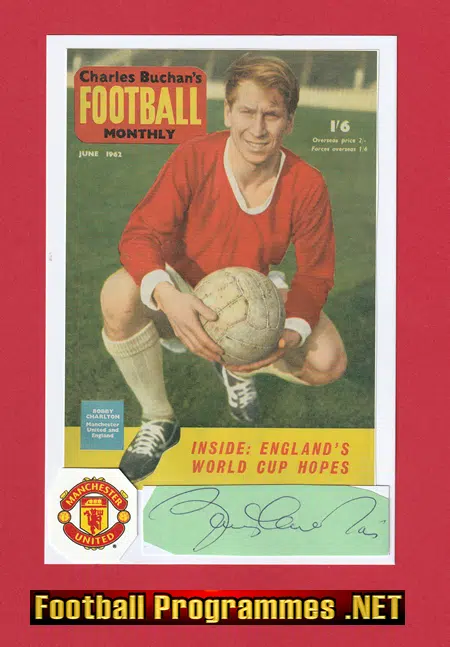 Manchester United Bobby Charlton Autograph Signed Man Utd 70’s
