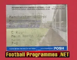 Peterborough United v Manchester United 2007 - Football Ticket