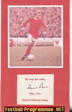Manchester United Denis Law Autograph Picture Card Man Utd