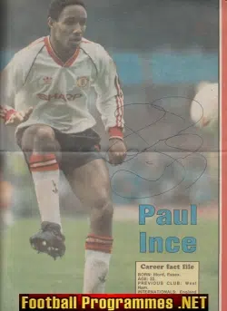 Manchester United Paul Ince Autograph Picture Man Utd