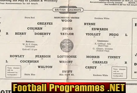 John Aston Testimonial Benefit Manchester United 1956 - Man Utd