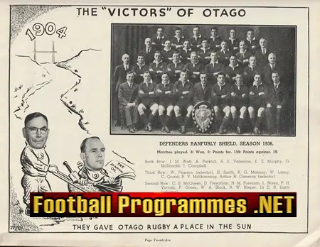 Otago v Southland Shield 1950 - New Zealand Rugby Programme