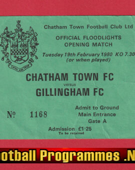 Chatham Town v Gillingham 1980 Football Ticket Only George Best