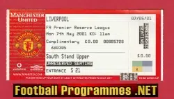 Manchester United v Liverpool 2001 - Ticket Resreves