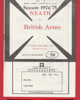 Neath Rugby v British Army 1975