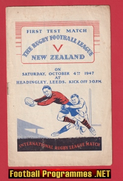 Great Britain Rugby v New Zealand 1947 – at Headingley Leeds