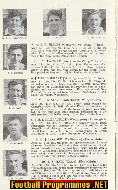 London Counties v New Zealand 1953 - Welsh Trials Match Twickers