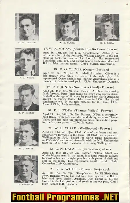 London Counties v New Zealand 1953 - Welsh Trials Match Twickers