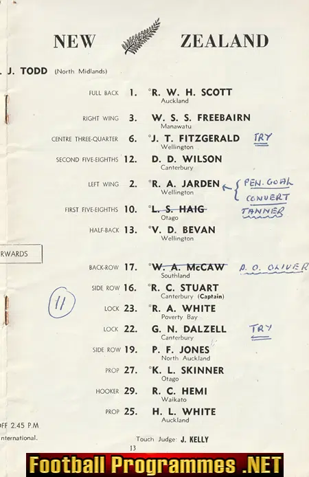 London Counties v New Zealand 1953 - Welsh Trials Match Twickers