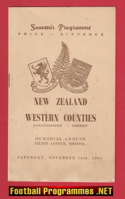 New Zealand v Western Counties 1953 – Filton Avenue Bristol UK