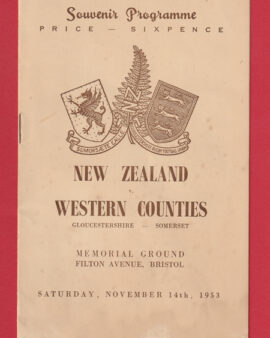New Zealand v Western Counties 1953 – Filton Avenue Bristol UK