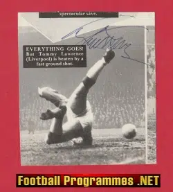 Liverpool Tommy Lawrence Autograph Picture 1960's