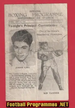 Boxing – Jimmy Gill v Kid Tanner 1940 – Plus Ticket Nottingham