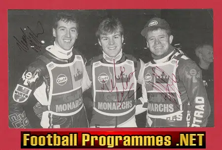 Edinburgh Speedway Mike Coles + Brett Saunders Signed Picture