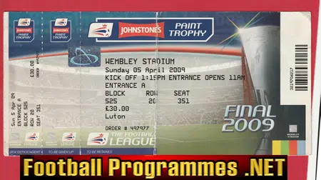 Luton Town v Scunthorpe United 2009 Football League Trophy Final