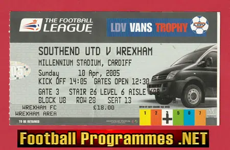 Southend United v Wrexham 2005 Football League Trophy Final