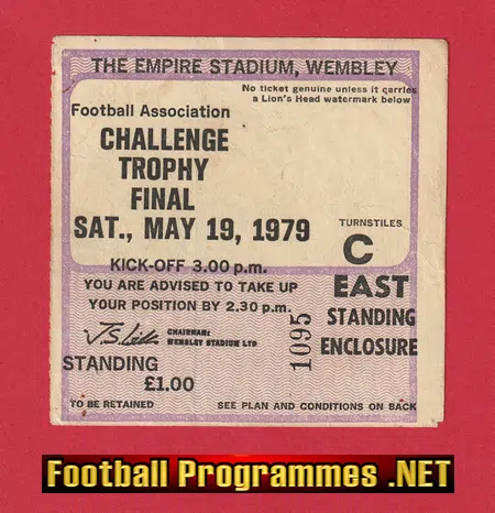 Kettering Town v Stafford Rangers 1979 - Trophy Cup Final Ticket