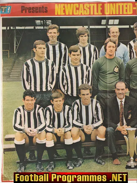 Newcastle United Football Club Multi Signed Autographed 1969