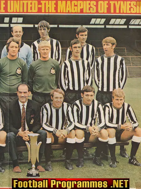 Newcastle United Football Club Multi Signed Autographed 1969