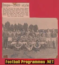 Lincoln City Football Club Multi Signed Autographed 1969