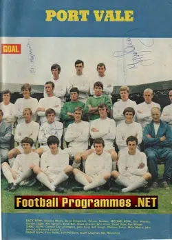 Port Vale Football Club Multi Signed Autographed 1970