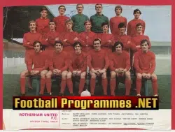 Rotherham United Football Club Multi Signed Autographed 1969