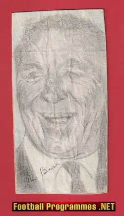 Manchester United Matt Busby Autographed Picture Drawing Man Utd