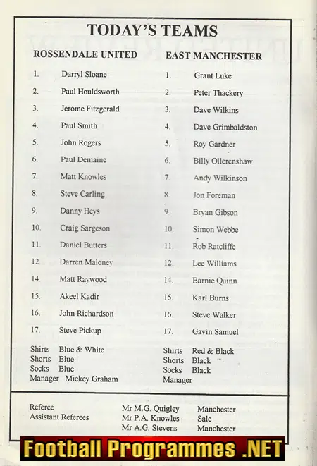 Rossendale United v East Manchester 1998 - FA Vase