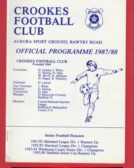 Crookes v Lincoln United 1988 – Aurora Sports Ground