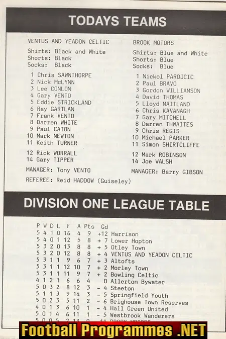 Ventus Yeadon Celtic v Brook Motors 1993 - West Riding Amateur