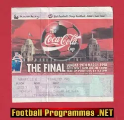 Middlesbrough v Chelsea 1998 - League Cup Final Ticket