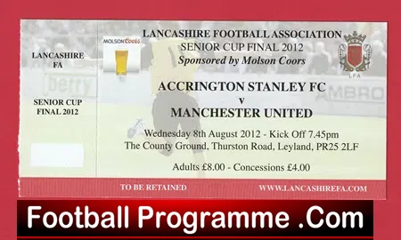 Accrington Stanley v Manchester United 2012 – Senior Cup Final T