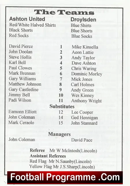 Ashton United v Droylsden 1999
