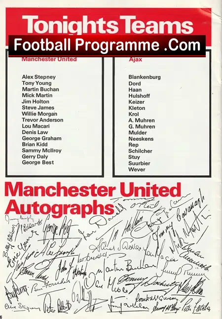 Denis Law Testimonial Benefit Manchester United Autograph Signed