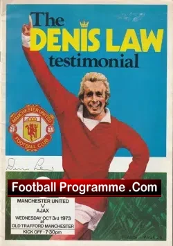 Denis Law Testimonial Benefit Manchester United Autograph Signed - football programme