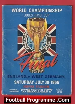 England v Germany 1966 – 66 World Cup Final Original Programme