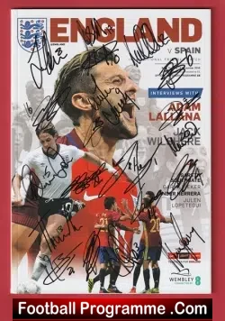 England v Spain 2016 – Multi SIGNED + Kane + Rooney