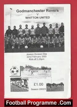 Godmanchester Rovers v Whitton United 2003 - football programme