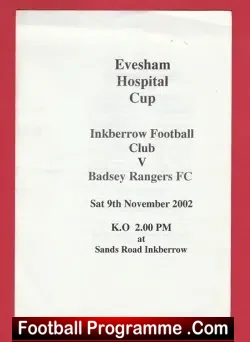 Inkberrow v Badsey Rangers 2002 – Evesham Hospital Cup