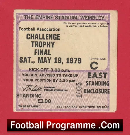 Kettering Town v Stafford Rangers 1979 – Trophy Cup Final Ticket