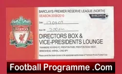 Liverpool v Manchester United 2009 – Ticket Reserves Directors