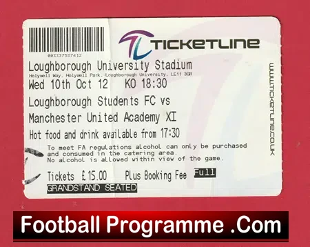Loughborough v Manchester United 2012 – Academy Match Ticket