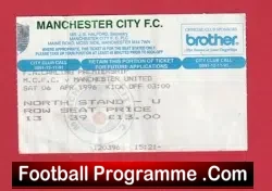 Manchester City v Manchester United 1996 – Man City Ticket